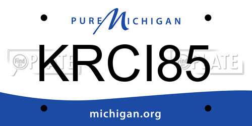 KRCI85 Michigan License Plate