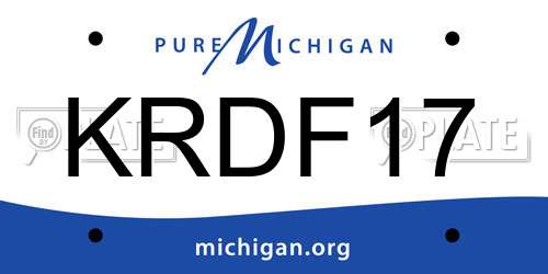 KRDF17 Michigan License Plate