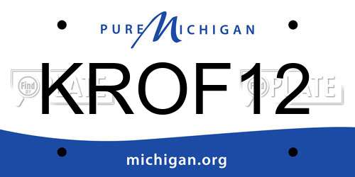 KROF12 Michigan License Plate