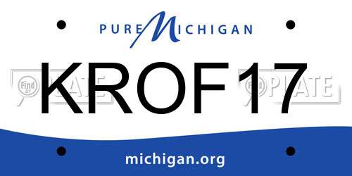 KROF17 Michigan License Plate
