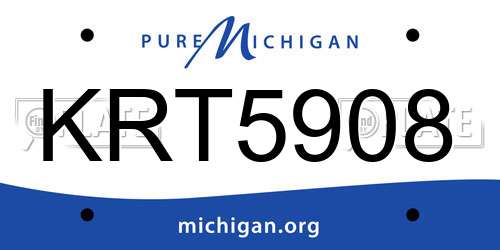 KRT5908 Michigan License Plate