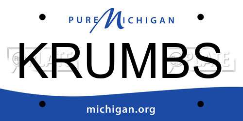 KRUMBS Michigan License Plate