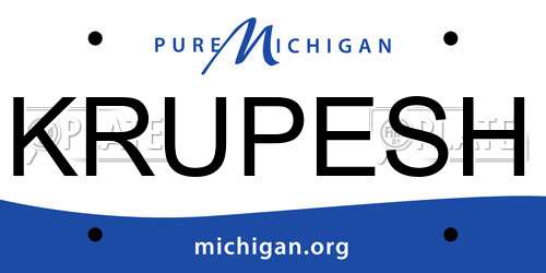 KRUPESH Michigan License Plate