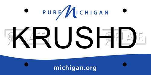 KRUSHD Michigan License Plate