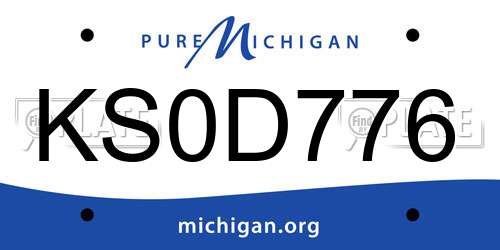 KS0D776 Michigan License Plate