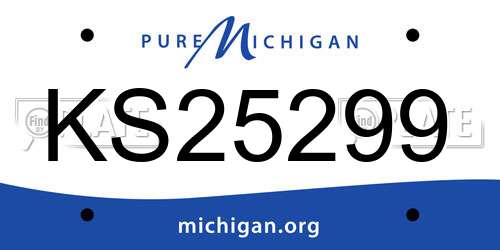 KS25299 Michigan License Plate