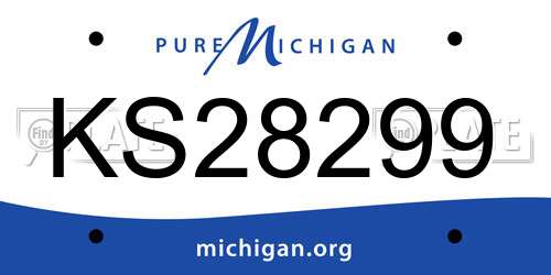 KS28299 Michigan License Plate