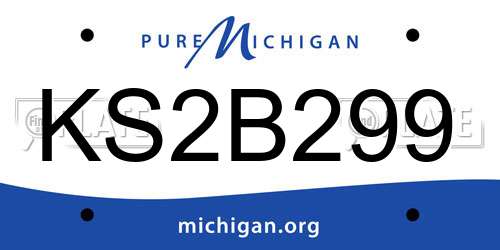 KS2B299 Michigan License Plate
