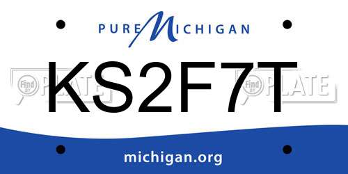 KS2F7T Michigan License Plate