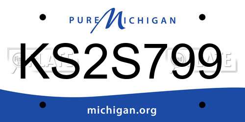 KS2S799 Michigan License Plate