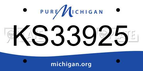 KS33925 Michigan License Plate