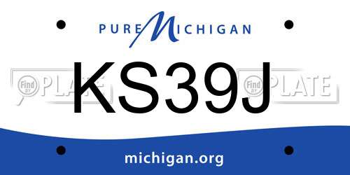 KS39J Michigan License Plate