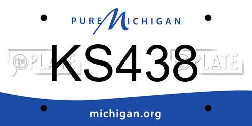 KS438 Michigan License Plate