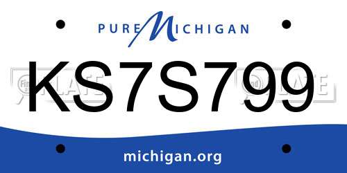 KS7S799 Michigan License Plate