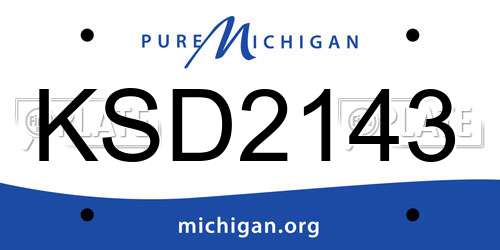 KSD2143 Michigan License Plate
