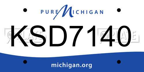 KSD7140 Michigan License Plate
