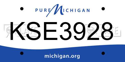 KSE3928 Michigan License Plate