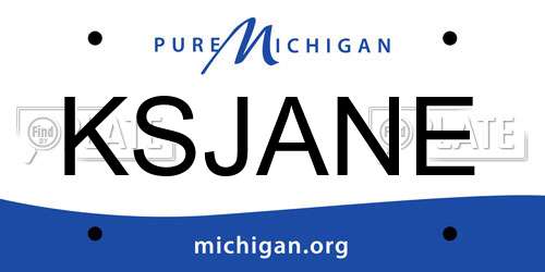 KSJANE Michigan License Plate