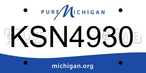 KSN4930 Michigan License Plate