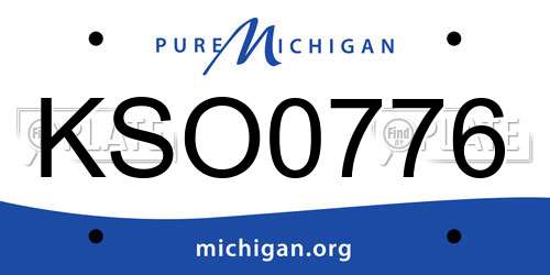 KSO0776 Michigan License Plate