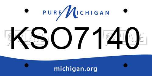 KSO7140 Michigan License Plate