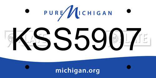 KSS5907 Michigan License Plate