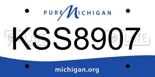 KSS8907 Michigan License Plate