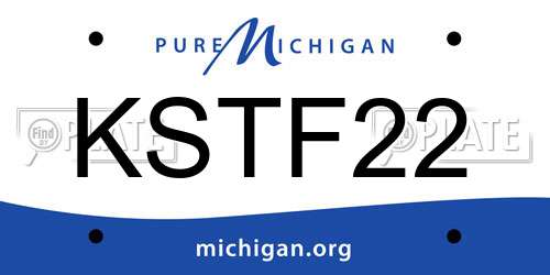 KSTF22 Michigan License Plate