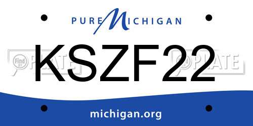 KSZF22 Michigan License Plate
