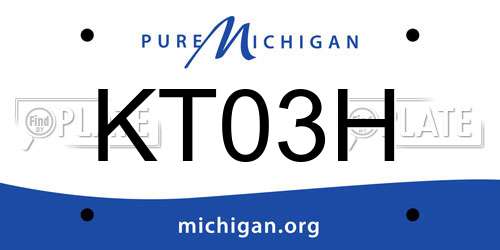 KT03H Michigan License Plate
