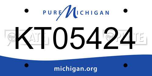 KT05424 Michigan License Plate