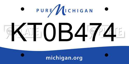 KT0B474 Michigan License Plate