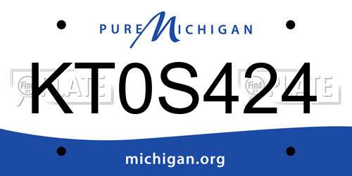KT0S424 Michigan License Plate