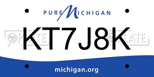 KT7J8K Michigan License Plate