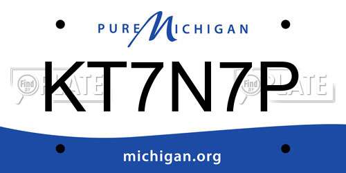 KT7N7P Michigan License Plate