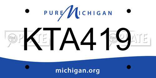 KTA419 Michigan License Plate