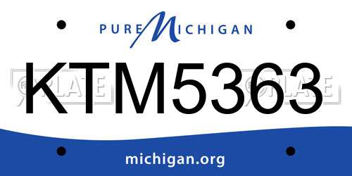 KTM5363 Michigan License Plate