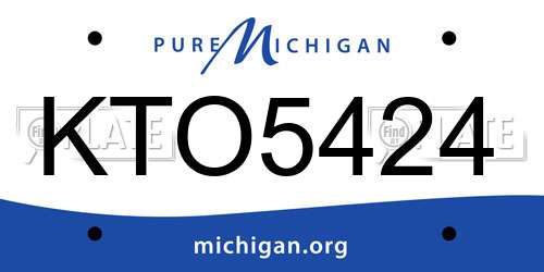 KTO5424 Michigan License Plate