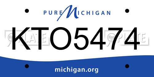 KTO5474 Michigan License Plate