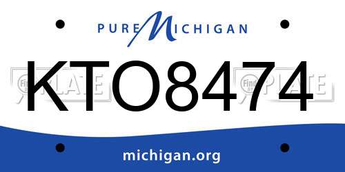 KTO8474 Michigan License Plate