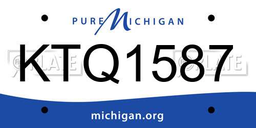 KTQ1587 Michigan License Plate
