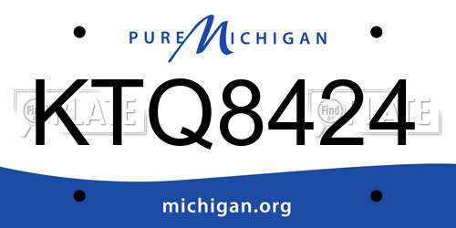 KTQ8424 Michigan License Plate