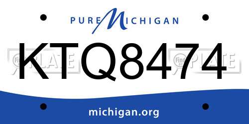 KTQ8474 Michigan License Plate