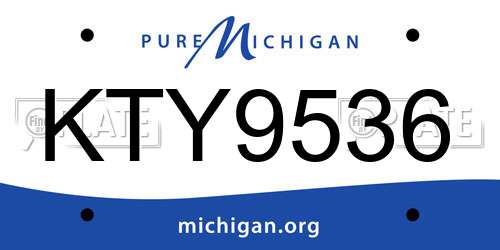 KTY9536 Michigan License Plate