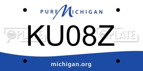 KU08Z Michigan License Plate