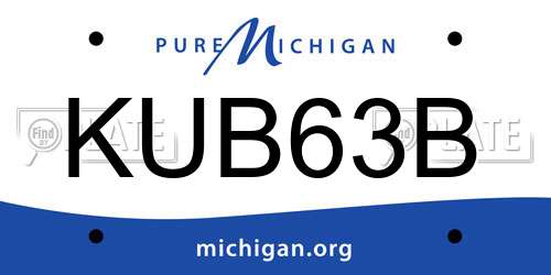 KUB63B Michigan License Plate