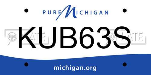 KUB63S Michigan License Plate