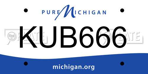 KUB666 Michigan License Plate