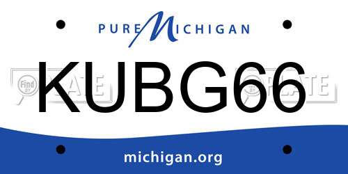 KUBG66 Michigan License Plate