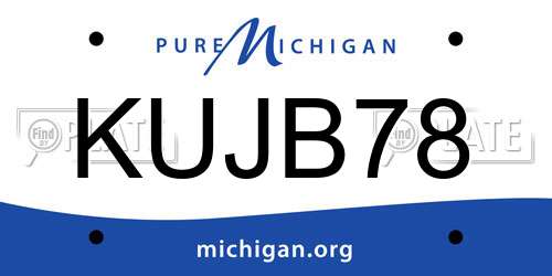 KUJB78 Michigan License Plate